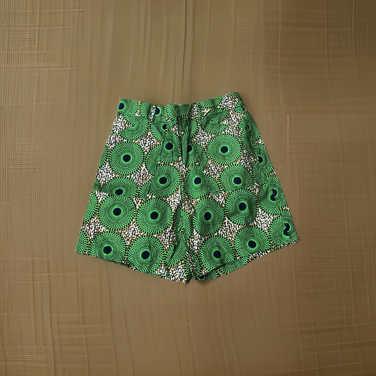Brown and Green Waves Shorts