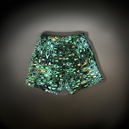 Metallic Green and Orange Shorts