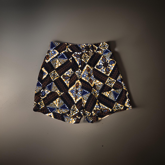 Dark Brown and Orange Diamond Short