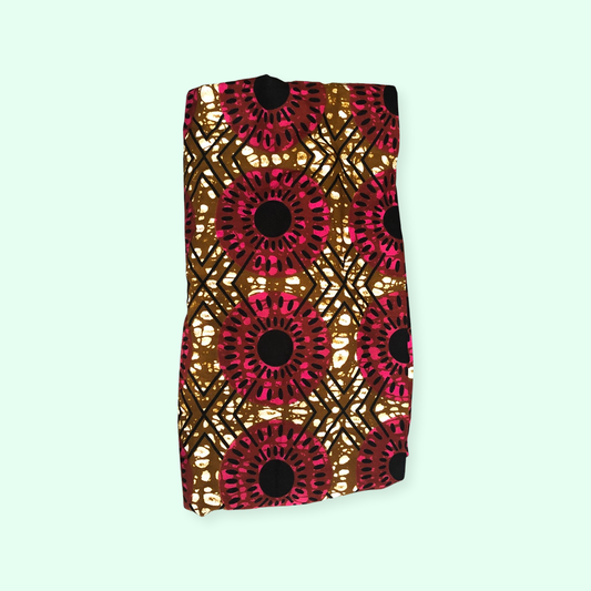 Brown and Pink Flower Headwrap
